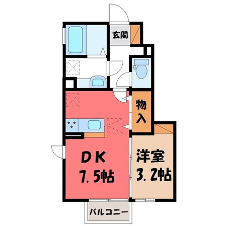 宇都宮駅 バス24分  文星大学前下車：停歩2分 1階の物件間取画像